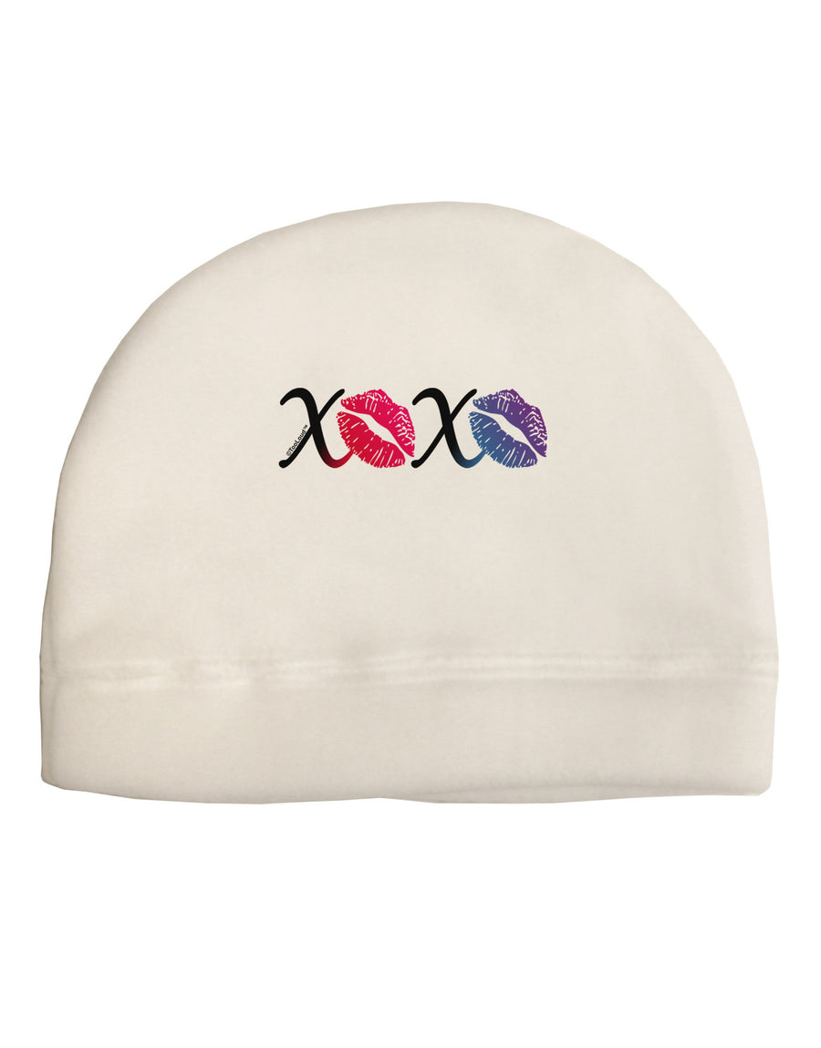 TooLoud XOXO Kisses Adult Fleece Beanie Cap Hat-Beanie-TooLoud-White-One-Size-Fits-Most-Davson Sales