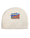 Colorado Mtn Sunset Bold WaterColor Adult Fleece Beanie Cap Hat-Beanie-TooLoud-White-One-Size-Fits-Most-Davson Sales