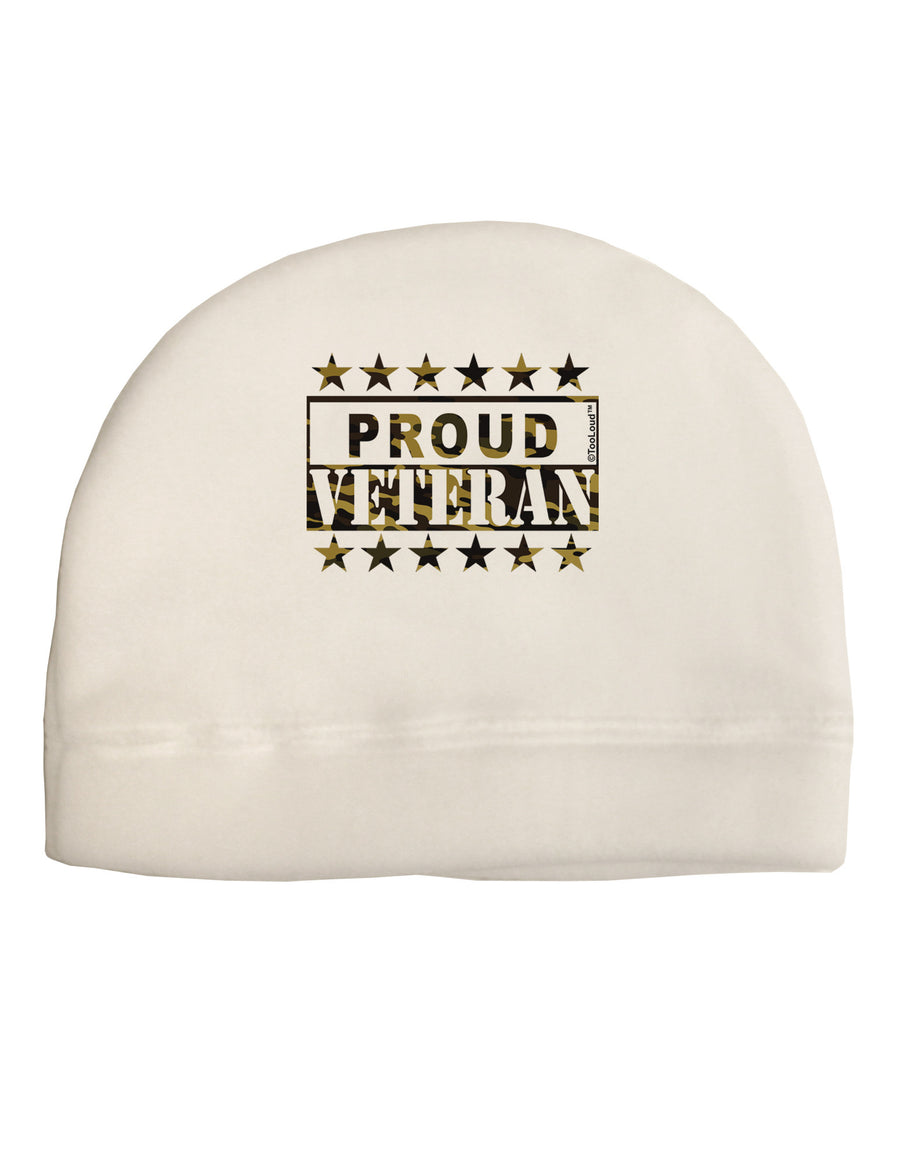 Proud Veteran Camo Adult Fleece Beanie Cap Hat-Beanie-TooLoud-White-One-Size-Fits-Most-Davson Sales