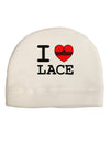 I Love Heart Lace Adult Fleece Beanie Cap Hat-Beanie-TooLoud-White-One-Size-Fits-Most-Davson Sales