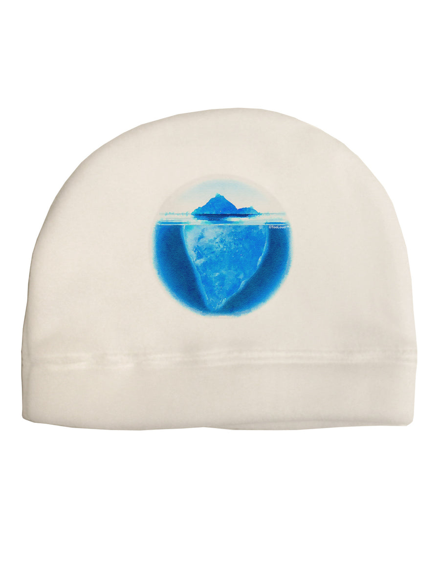 Iceberg Watercolor Adult Fleece Beanie Cap Hat-Beanie-TooLoud-White-One-Size-Fits-Most-Davson Sales