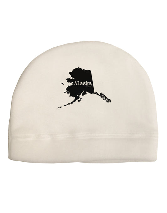 Alaska - United States Shape Adult Fleece Beanie Cap Hat by TooLoud-Beanie-TooLoud-White-One-Size-Fits-Most-Davson Sales