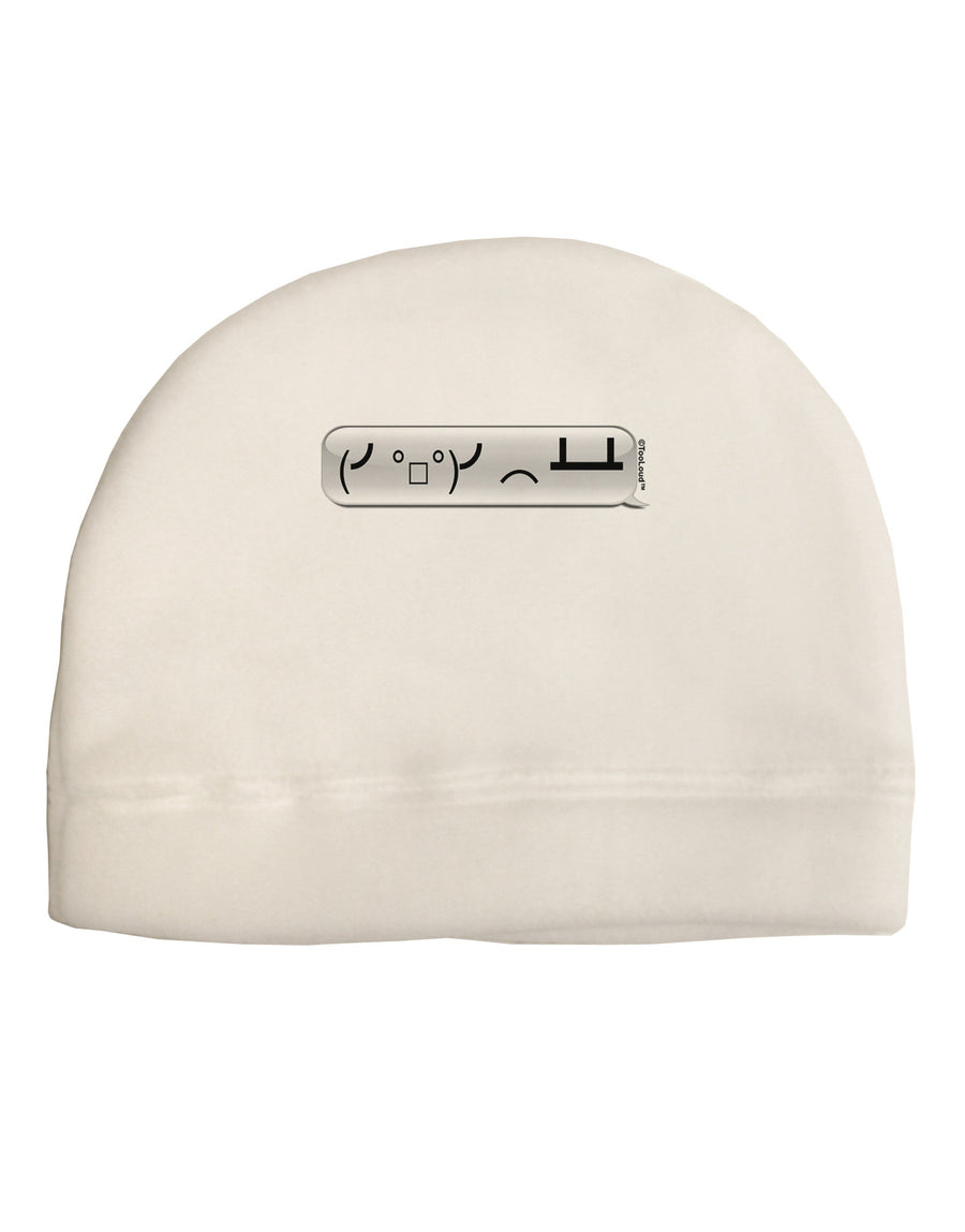 Table Flip Text Bubble Adult Fleece Beanie Cap Hat-Beanie-TooLoud-White-One-Size-Fits-Most-Davson Sales