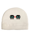 8-Bit Skull Love - Boy and Boy Adult Fleece Beanie Cap Hat-Beanie-TooLoud-White-One-Size-Fits-Most-Davson Sales