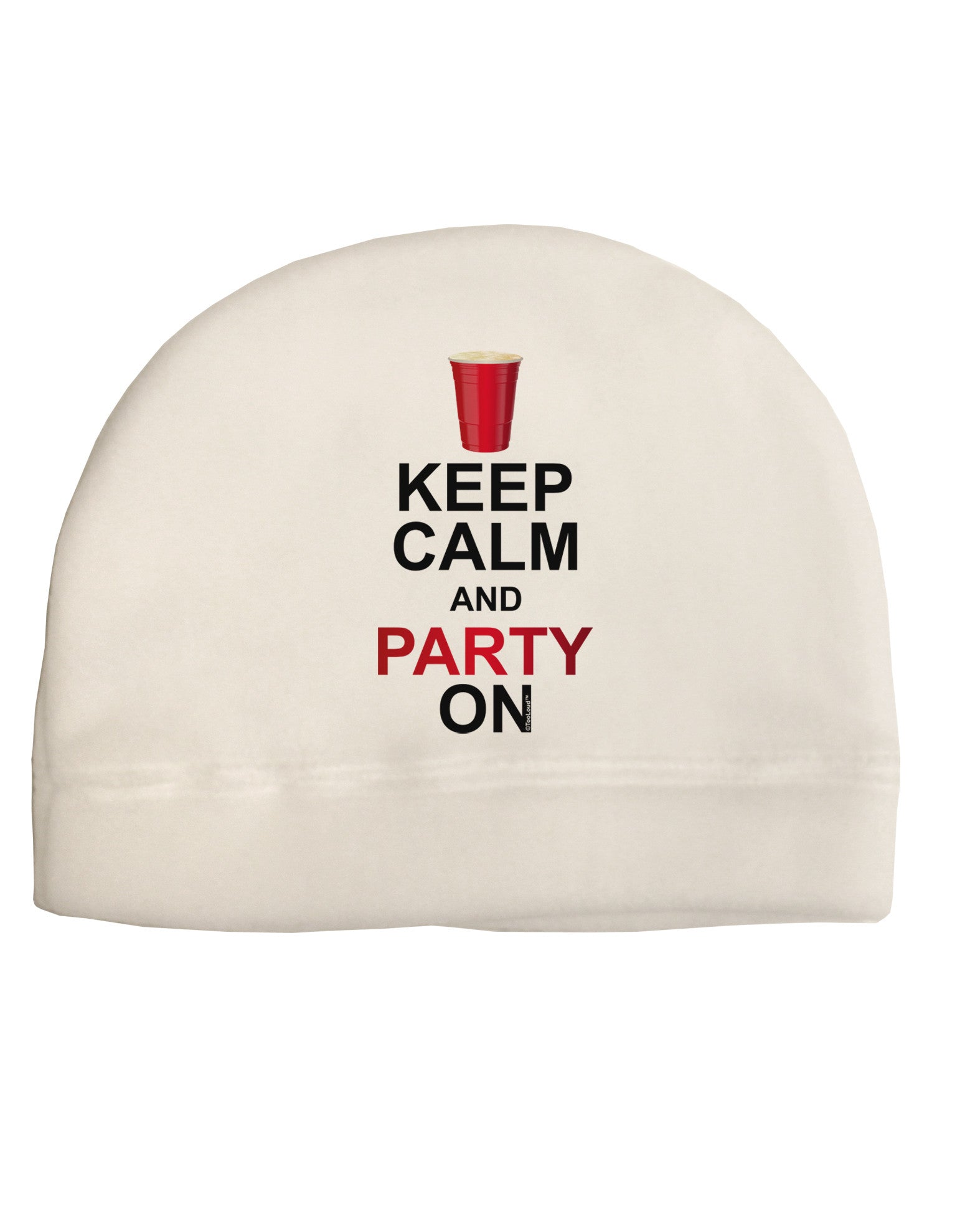 Keep Calm - Party Beer Adult Fleece Beanie Cap Hat-Beanie-TooLoud-White-One-Size-Fits-Most-Davson Sales