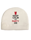 Keep Calm - Party Beer Adult Fleece Beanie Cap Hat-Beanie-TooLoud-White-One-Size-Fits-Most-Davson Sales