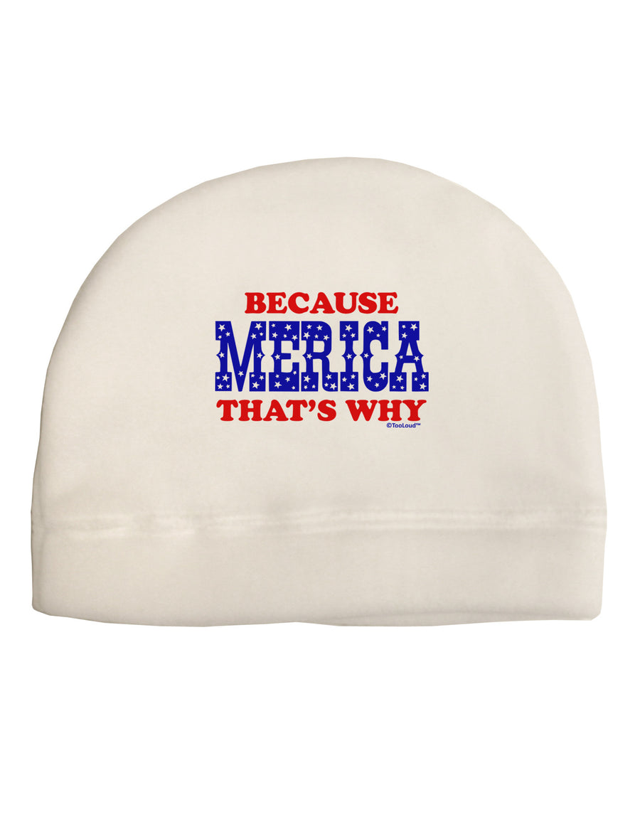 Because Merica That's Why Adult Fleece Beanie Cap Hat-Beanie-TooLoud-White-One-Size-Fits-Most-Davson Sales