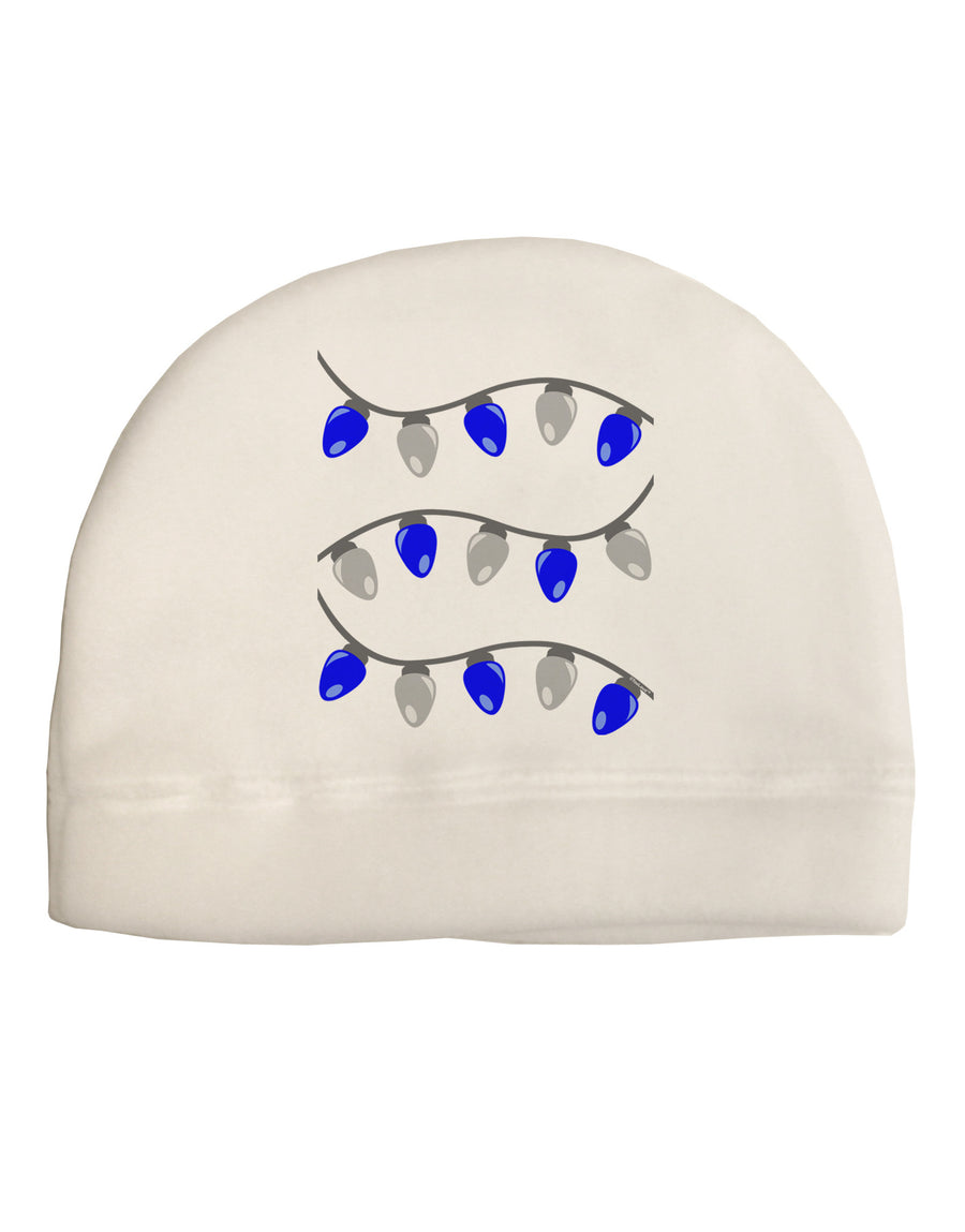 Hanukkah Lights Blue and Silver Child Fleece Beanie Cap Hat-Beanie-TooLoud-White-One-Size-Fits-Most-Davson Sales