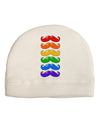 Colorful Rainbow Mustaches Adult Fleece Beanie Cap Hat-Beanie-TooLoud-White-One-Size-Fits-Most-Davson Sales