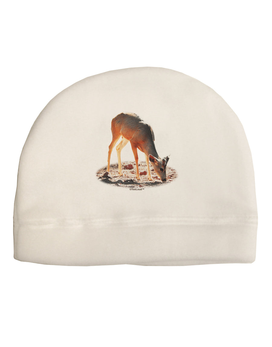 Little Buck Cutout Adult Fleece Beanie Cap Hat-Beanie-TooLoud-White-One-Size-Fits-Most-Davson Sales