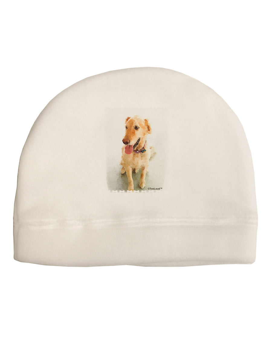 Golden Retriever Watercolor Adult Fleece Beanie Cap Hat-Beanie-TooLoud-White-One-Size-Fits-Most-Davson Sales