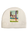 Lifeguard Station Watercolor Child Fleece Beanie Cap Hat-Beanie-TooLoud-White-One-Size-Fits-Most-Davson Sales