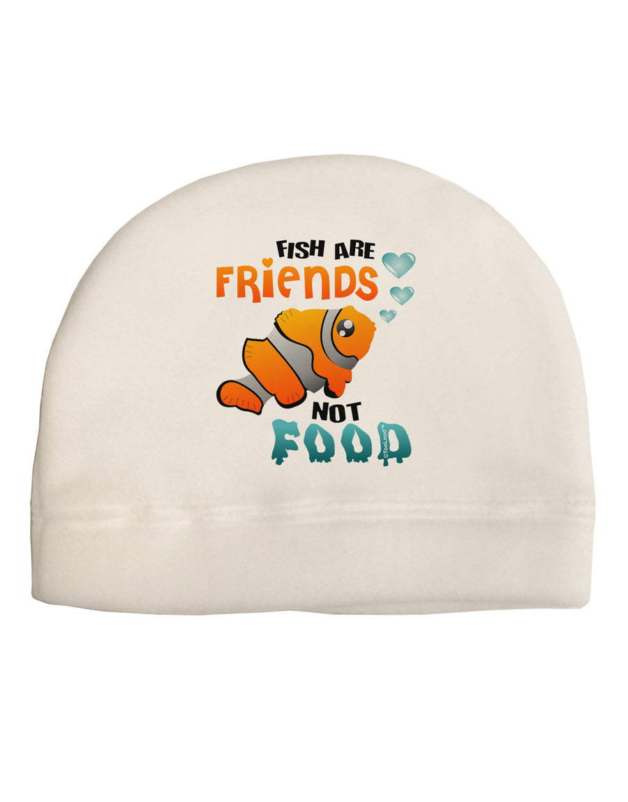 Fish Are Friends Not Food Adult Fleece Beanie Cap Hat-Beanie-TooLoud-White-One-Size-Fits-Most-Davson Sales