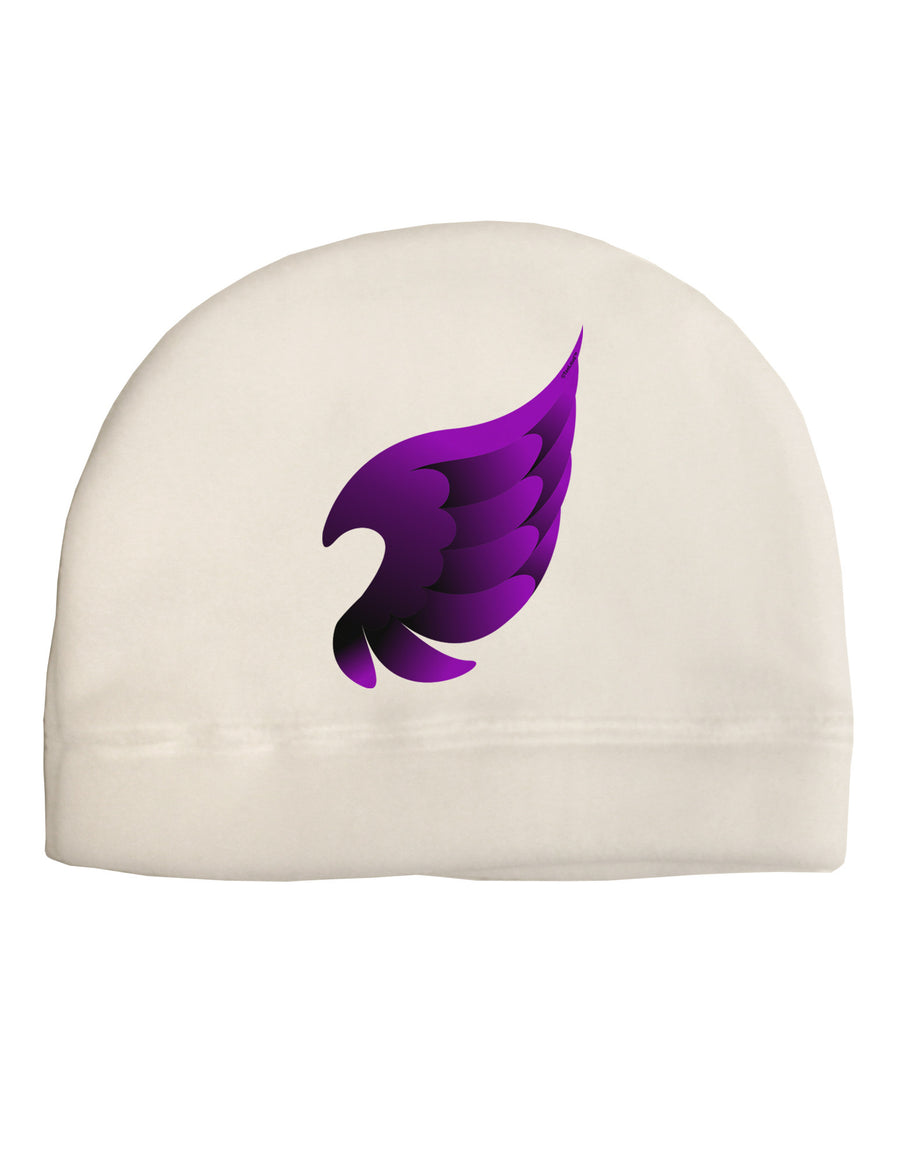 Cute Single Dark Angel Wing Black and Purple Adult Fleece Beanie Cap Hat-Beanie-TooLoud-White-One-Size-Fits-Most-Davson Sales