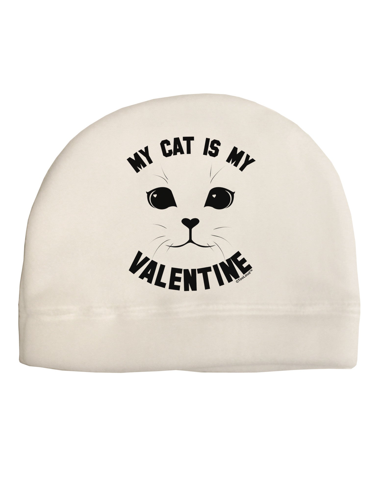My Cat is my Valentine Adult Fleece Beanie Cap Hat by-Beanie-TooLoud-White-One-Size-Fits-Most-Davson Sales