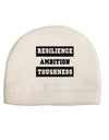 RESILIENCE AMBITION TOUGHNESS Adult Fleece Beanie Cap Hat-Beanie-TooLoud-White-One-Size-Fits-Most-Davson Sales