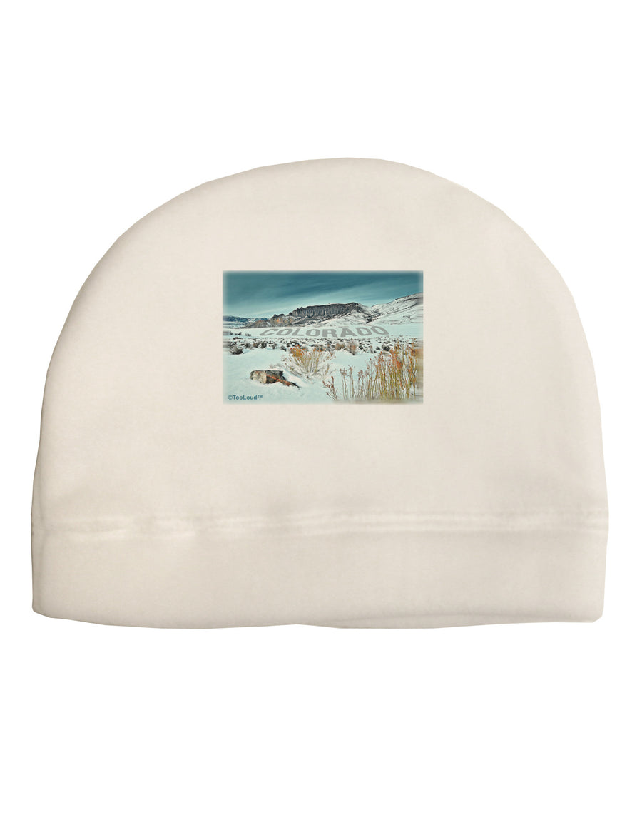 CO Snow Scene Text Child Fleece Beanie Cap Hat-Beanie-TooLoud-White-One-Size-Fits-Most-Davson Sales