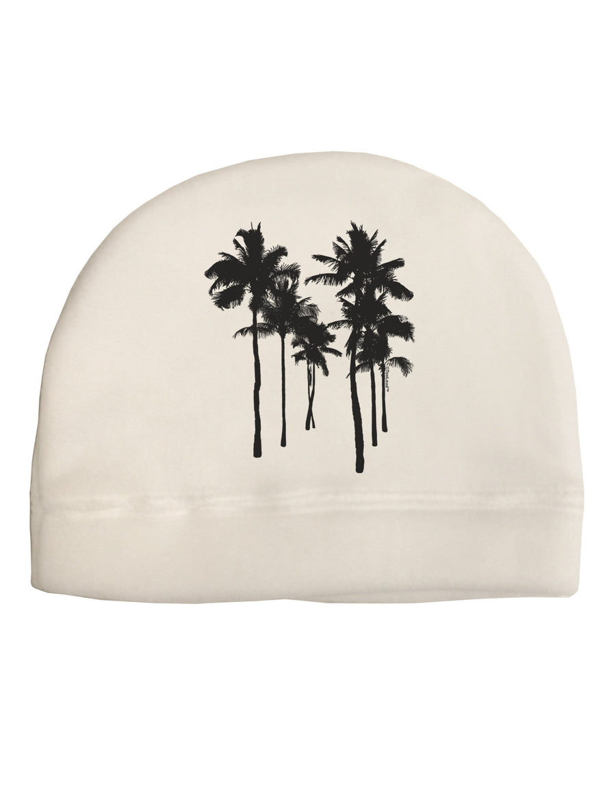 Palm Rows Silhouette Adult Fleece Beanie Cap Hat-Beanie-TooLoud-White-One-Size-Fits-Most-Davson Sales