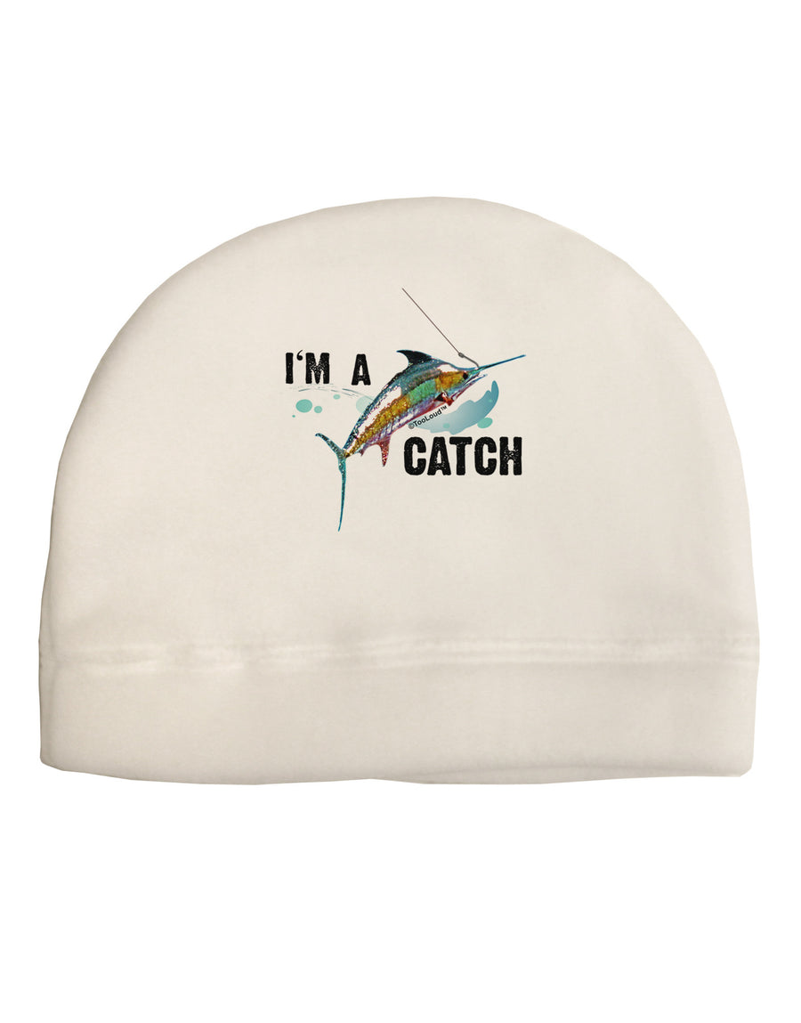 I'm A Catch Swordfish Adult Fleece Beanie Cap Hat-Beanie-TooLoud-White-One-Size-Fits-Most-Davson Sales