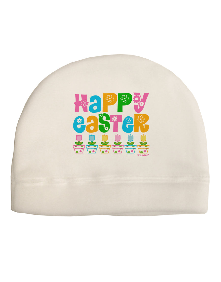 Happy Easter - Tulips Child Fleece Beanie Cap Hat by TooLoud-Beanie-TooLoud-White-One-Size-Fits-Most-Davson Sales