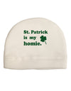 St Patrick is my Homie Adult Fleece Beanie Cap Hat-Beanie-TooLoud-White-One-Size-Fits-Most-Davson Sales