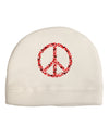 Peace Sign Hearts Red Adult Fleece Beanie Cap Hat-Beanie-TooLoud-White-One-Size-Fits-Most-Davson Sales