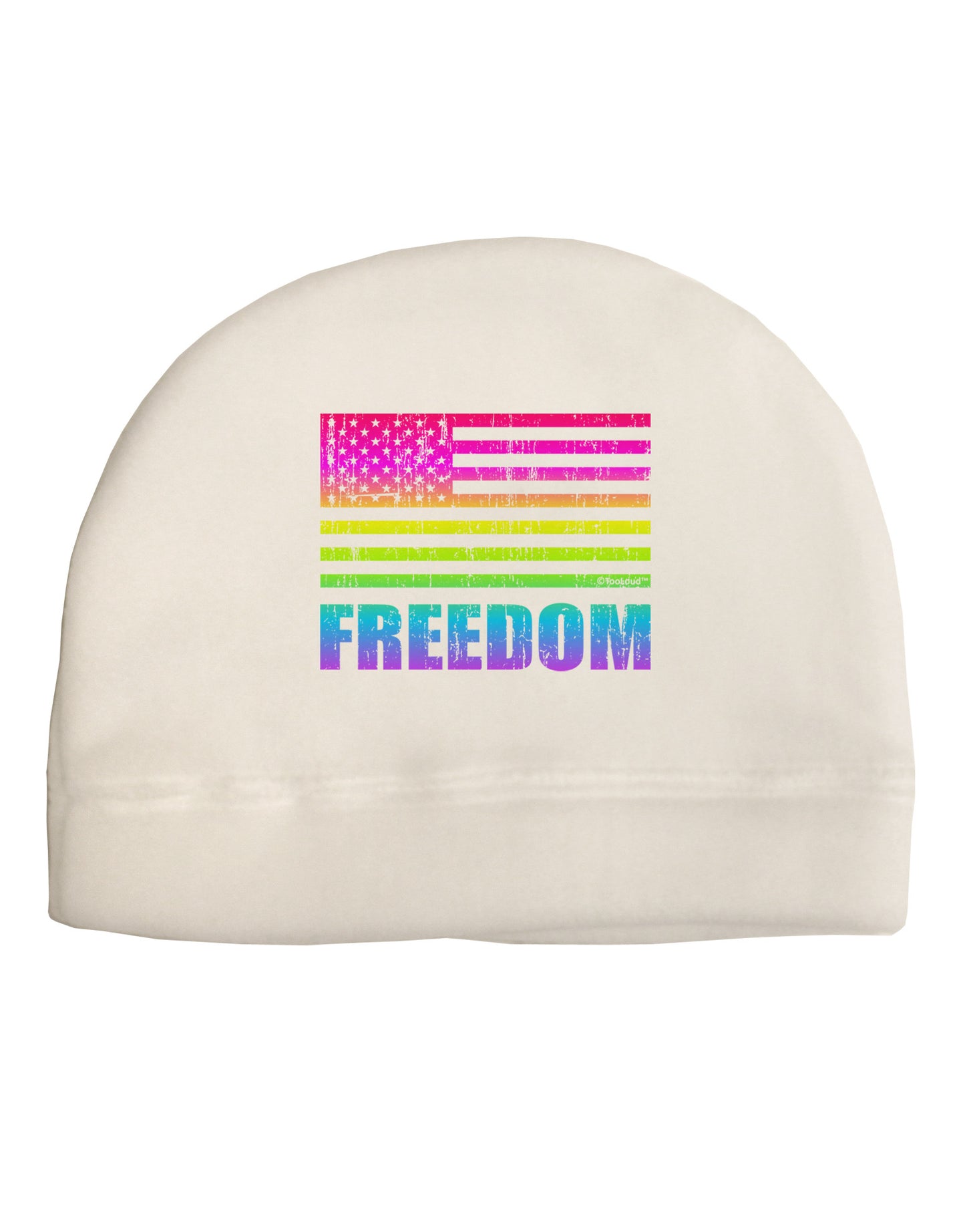 American Pride - Rainbow Flag - Freedom Adult Fleece Beanie Cap Hat-Beanie-TooLoud-White-One-Size-Fits-Most-Davson Sales