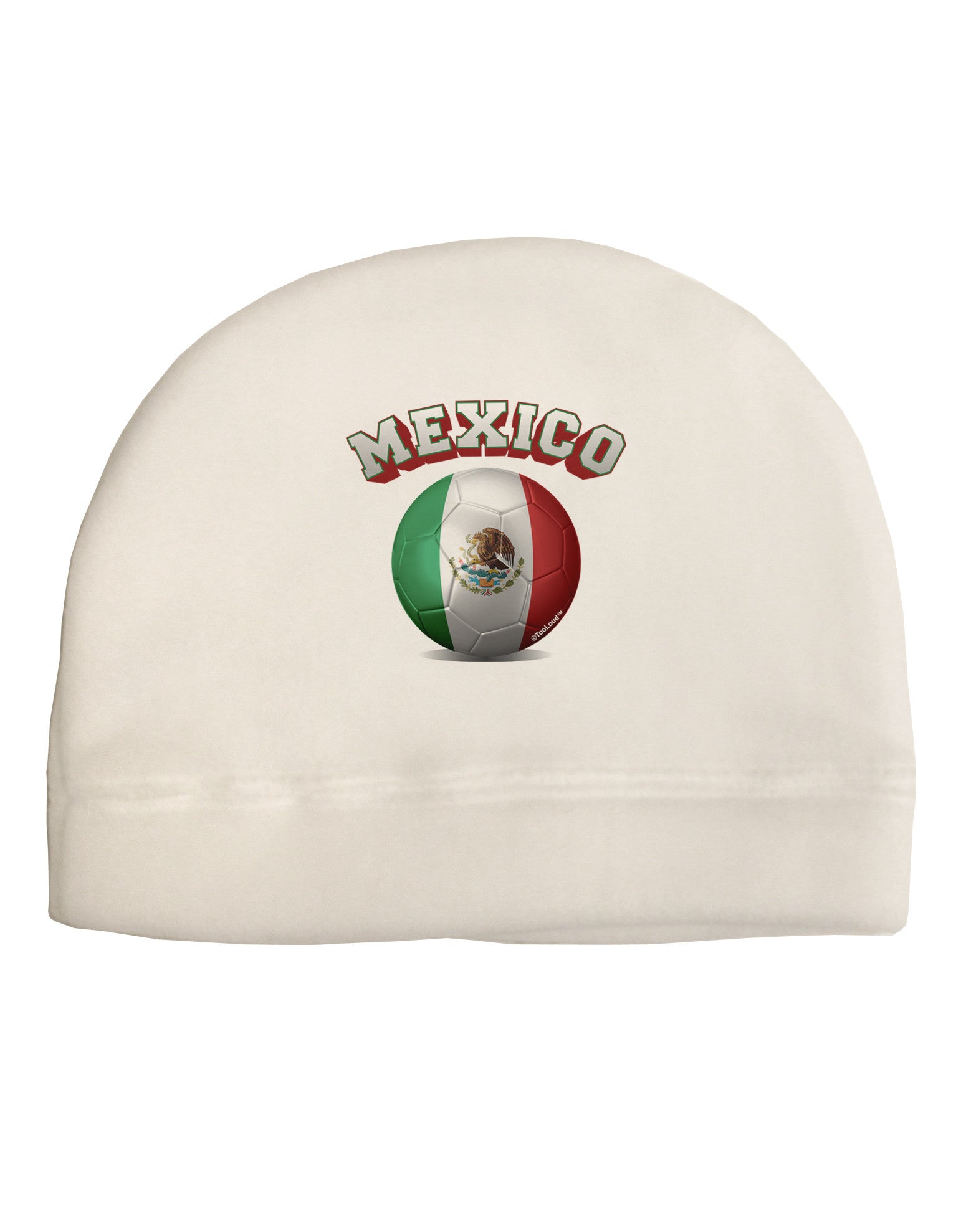 Soccer Ball Flag - Mexico Adult Fleece Beanie Cap Hat-Beanie-TooLoud-White-One-Size-Fits-Most-Davson Sales