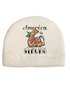America is Strong We will Overcome This Adult Fleece Beanie Cap Hat-Beanie-TooLoud-White-One-Size-Fits-Most-Davson Sales
