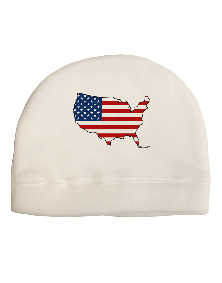 United States Cutout - American Flag Design Child Fleece Beanie Cap Hat by TooLoud-Beanie-TooLoud-White-One-Size-Fits-Most-Davson Sales