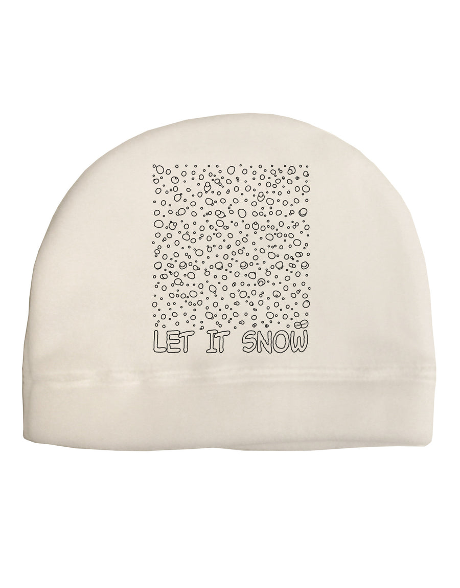 Let It Snow Text Snowflakes - Christmas Child Fleece Beanie Cap Hat-Beanie-TooLoud-White-One-Size-Fits-Most-Davson Sales