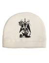 Baphomet Illustration Adult Fleece Beanie Cap Hat by-Beanie-TooLoud-White-One-Size-Fits-Most-Davson Sales