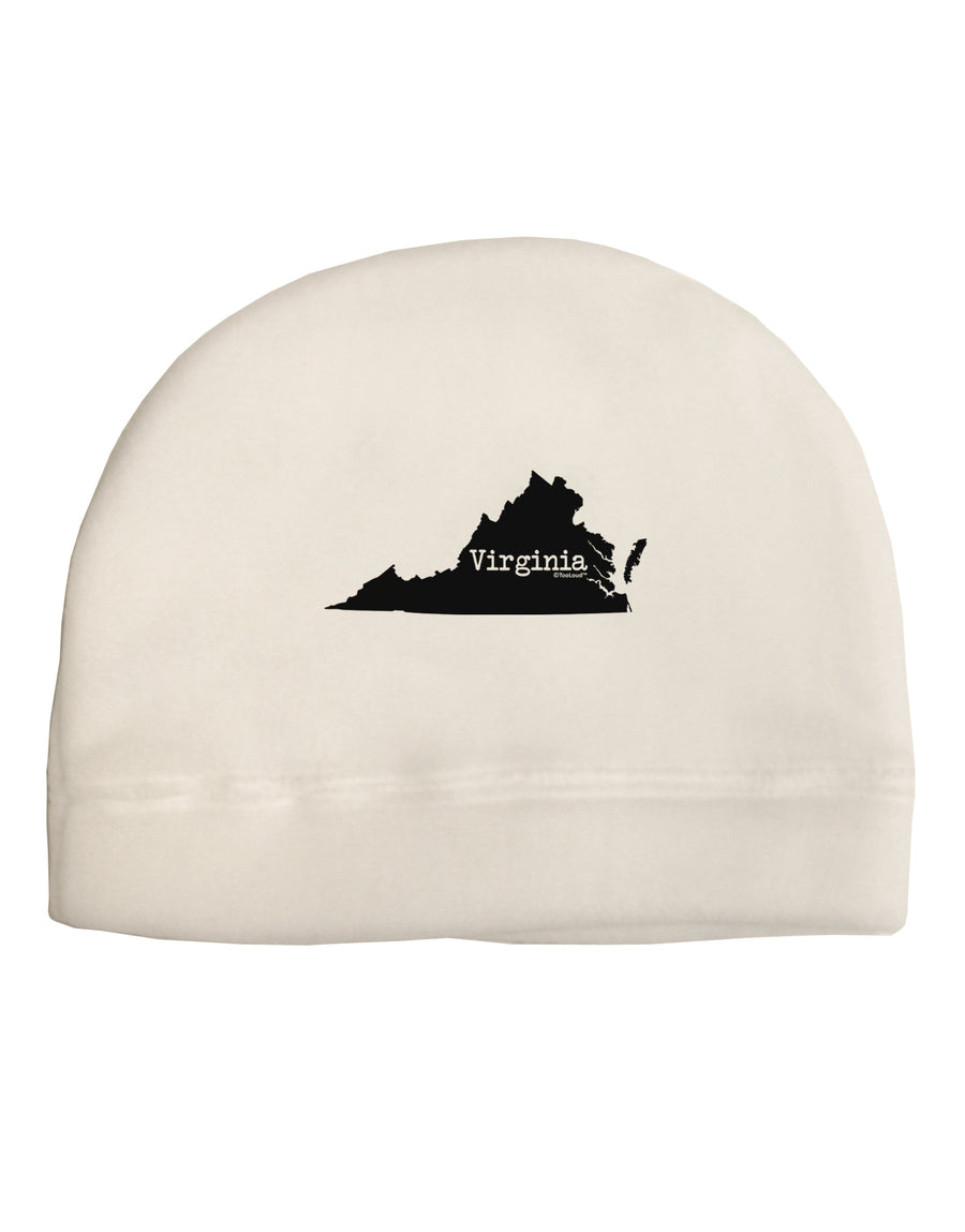 Virginia - United States Shape Adult Fleece Beanie Cap Hat by TooLoud-Beanie-TooLoud-White-One-Size-Fits-Most-Davson Sales