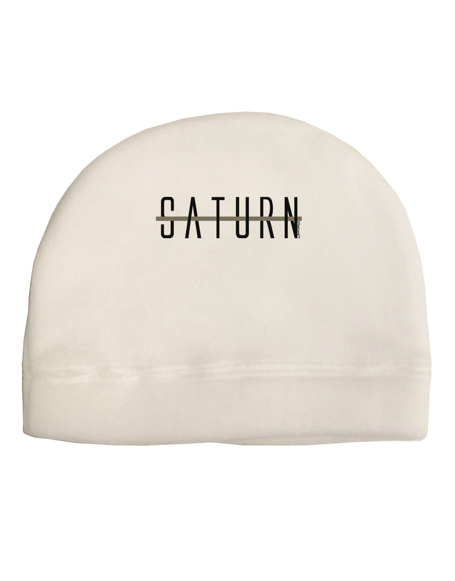 Planet Saturn Text Only Adult Fleece Beanie Cap Hat-Beanie-TooLoud-White-One-Size-Fits-Most-Davson Sales