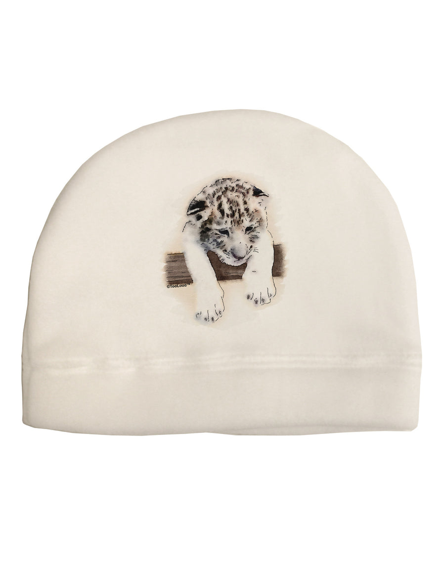 Leopard Cub Adult Fleece Beanie Cap Hat-Beanie-TooLoud-White-One-Size-Fits-Most-Davson Sales