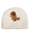 Pomeranian Sitting All Cute-Like Adult Fleece Beanie Cap Hat-Beanie-TooLoud-White-One-Size-Fits-Most-Davson Sales