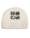 PLUR Squares BnW Adult Fleece Beanie Cap Hat-Beanie-TooLoud-White-One-Size-Fits-Most-Davson Sales