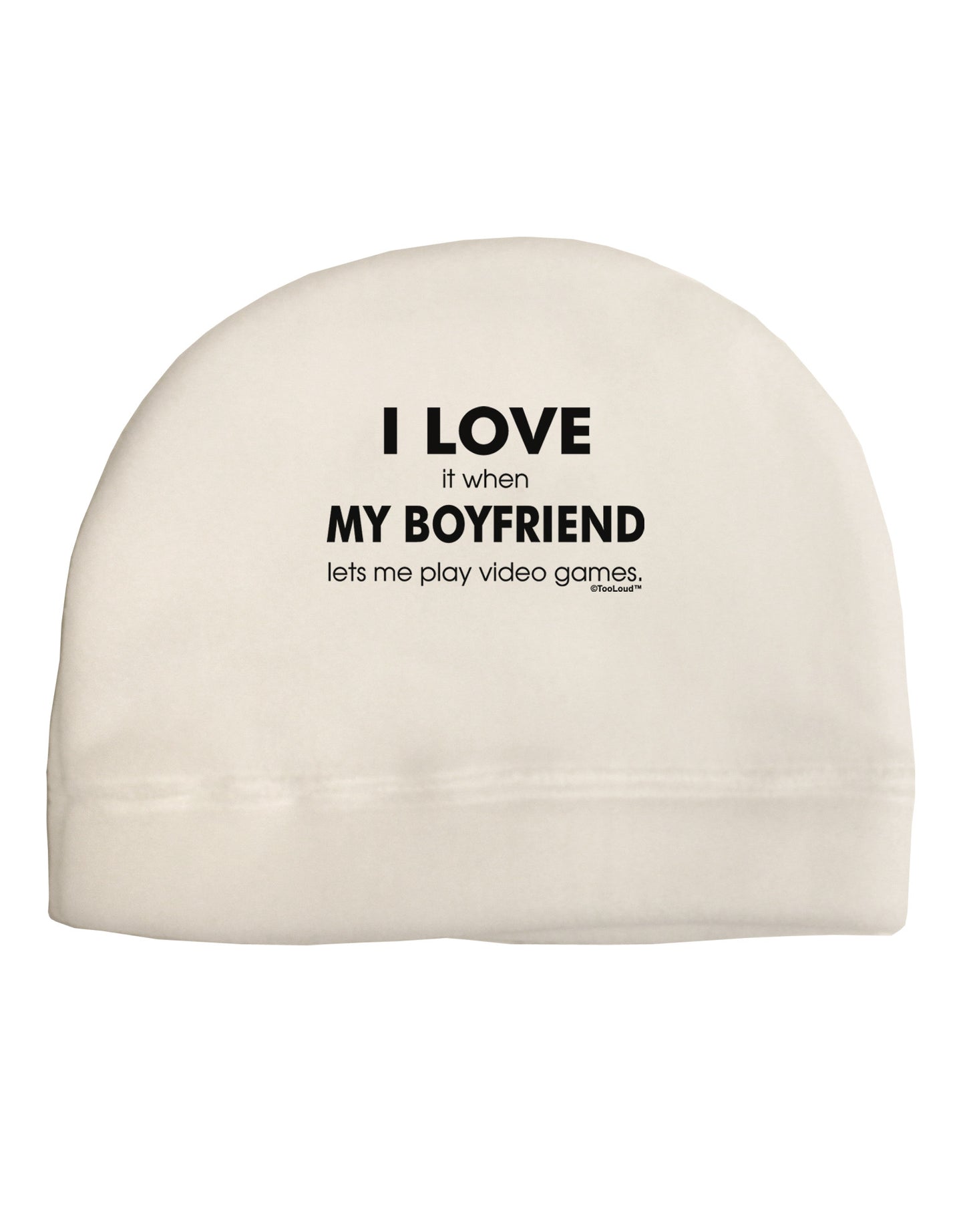 I Love My Boyfriend Videogames Adult Fleece Beanie Cap Hat-Beanie-TooLoud-White-One-Size-Fits-Most-Davson Sales