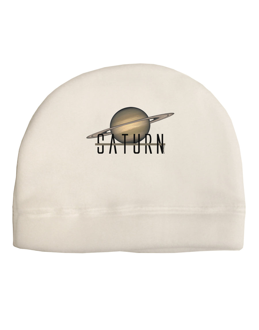 Planet Saturn Text Adult Fleece Beanie Cap Hat-Beanie-TooLoud-White-One-Size-Fits-Most-Davson Sales