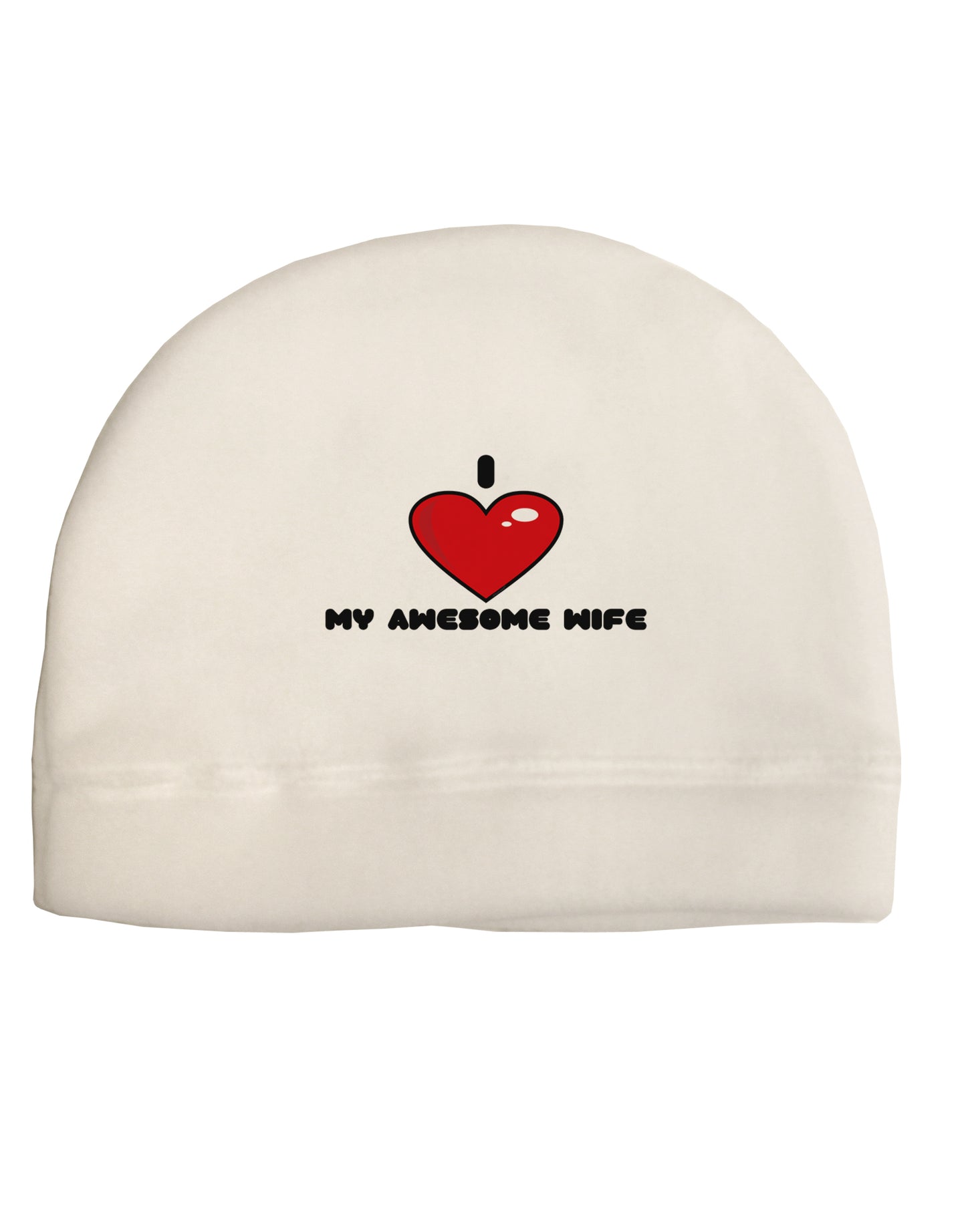 I Heart My Awesome Wife Adult Fleece Beanie Cap Hat by TooLoud-TooLoud-White-One-Size-Fits-Most-Davson Sales