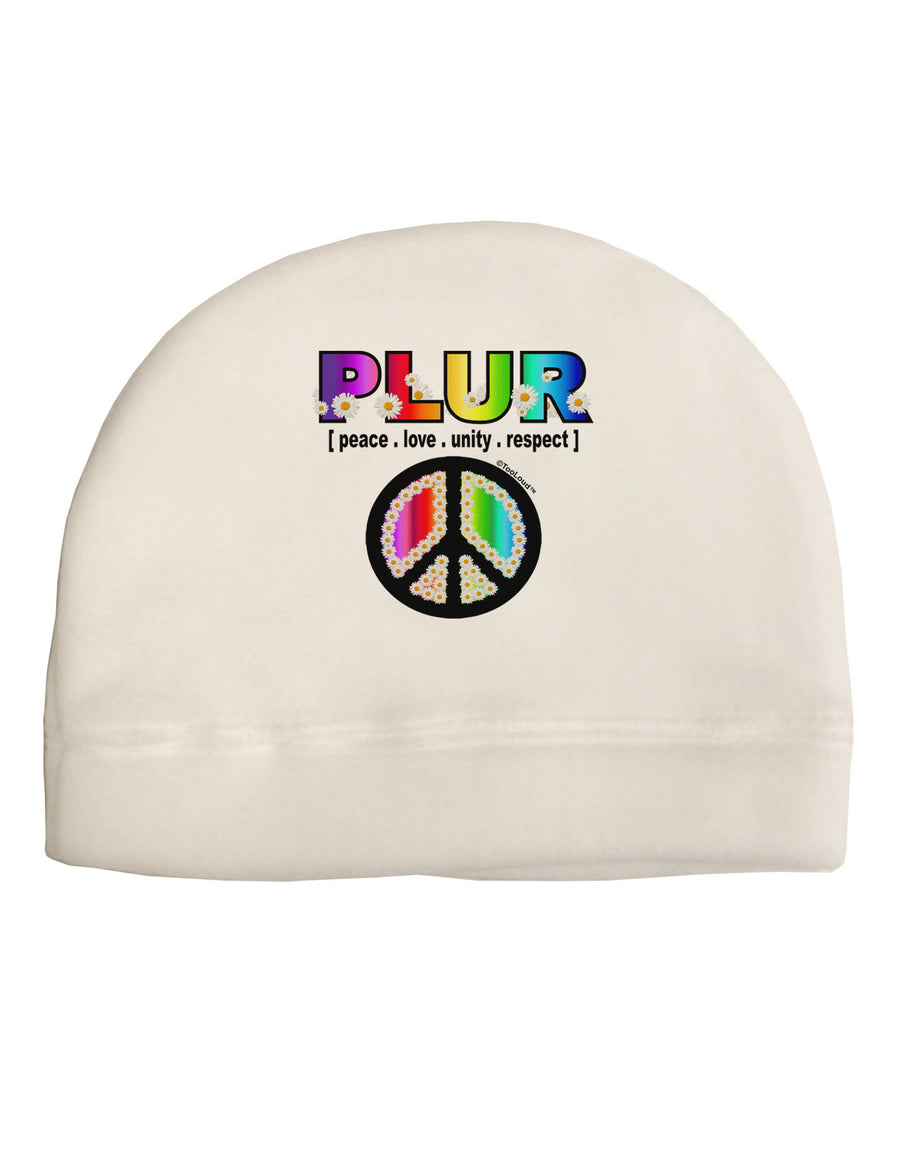 PLUR Rainbow Adult Fleece Beanie Cap Hat-Beanie-TooLoud-White-One-Size-Fits-Most-Davson Sales