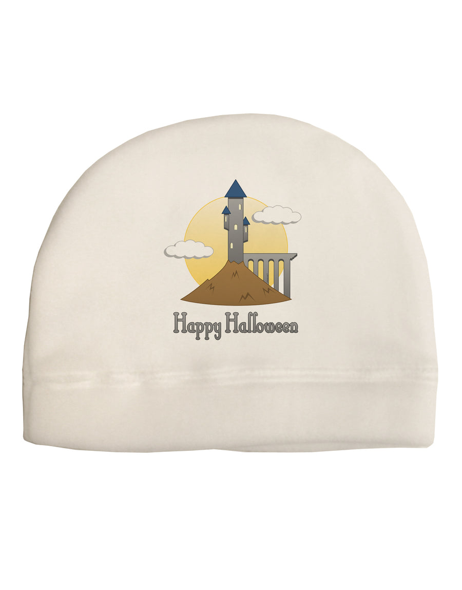 Moonlit Wizard Tower - Happy Halloween Adult Fleece Beanie Cap Hat-Beanie-TooLoud-White-One-Size-Fits-Most-Davson Sales