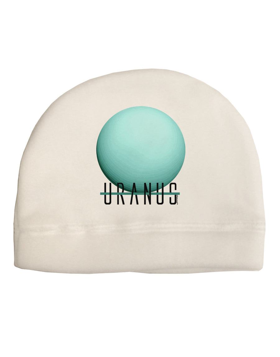 Planet Uranus Text Adult Fleece Beanie Cap Hat-Beanie-TooLoud-White-One-Size-Fits-Most-Davson Sales