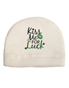 Kiss Me For Luck Adult Fleece Beanie Cap Hat-Beanie-TooLoud-White-One-Size-Fits-Most-Davson Sales