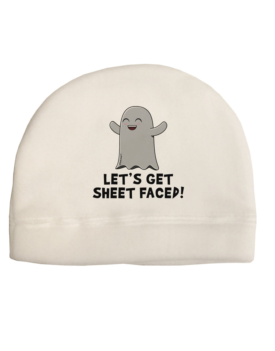 Let's Get Sheet Faced Adult Fleece Beanie Cap Hat by TooLoud-Beanie-TooLoud-White-One-Size-Fits-Most-Davson Sales