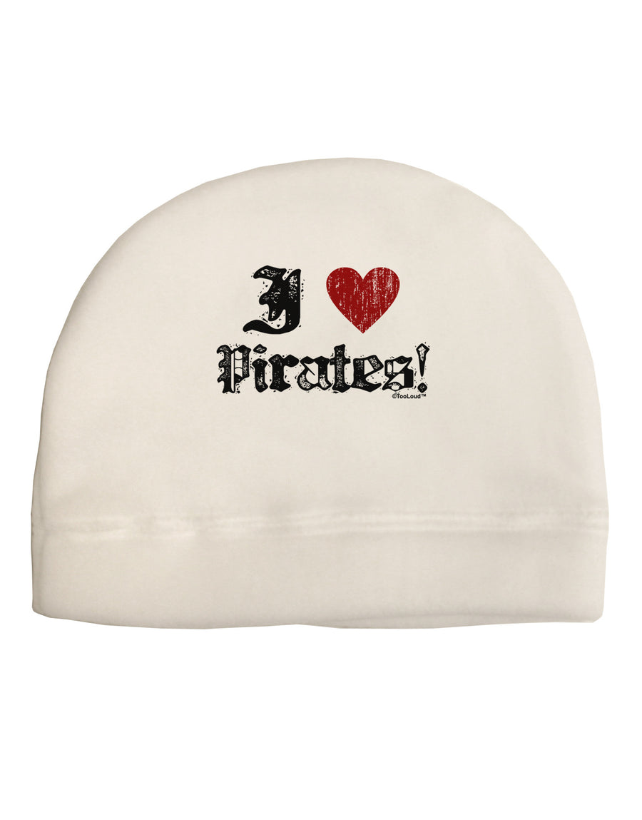 I Heart Pirates Adult Fleece Beanie Cap Hat-Beanie-TooLoud-White-One-Size-Fits-Most-Davson Sales