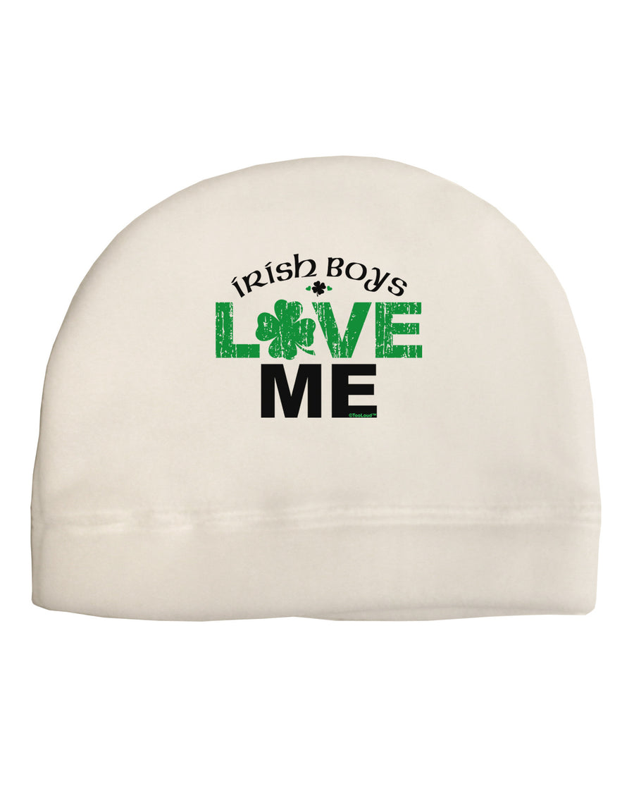 Irish Boys Love Me Adult Fleece Beanie Cap Hat-Beanie-TooLoud-White-One-Size-Fits-Most-Davson Sales