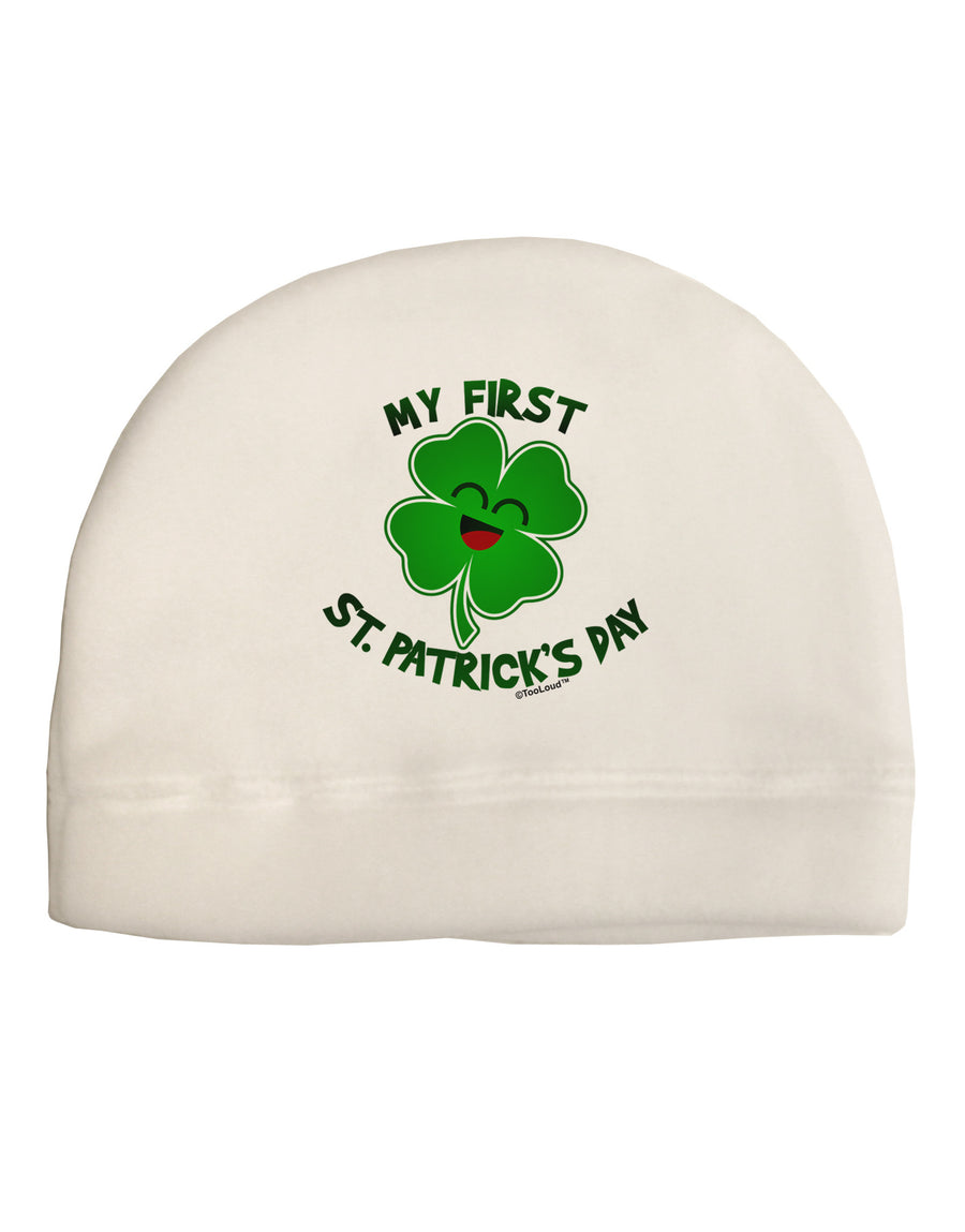 My First St. Patrick's Day Adult Fleece Beanie Cap Hat-Beanie-TooLoud-White-One-Size-Fits-Most-Davson Sales