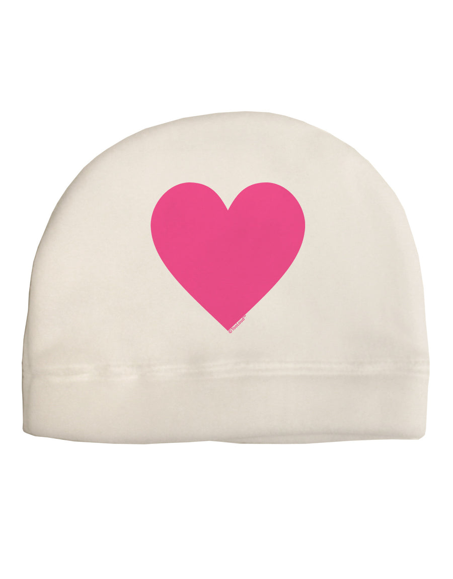 Big Pink Heart Valentine's Day Adult Fleece Beanie Cap Hat-Beanie-TooLoud-White-One-Size-Fits-Most-Davson Sales