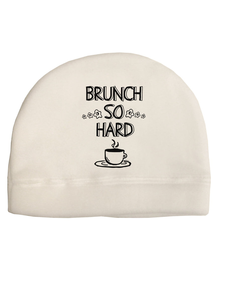 TooLoud Brunch So Hard Eggs and Coffee Adult Fleece Beanie Cap Hat-Beanie-TooLoud-White-One-Size-Fits-Most-Davson Sales